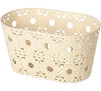 KOTARBAU® Panier de rangement en plastique pour pinces à linge Cosmétiques Pâtisseries avec motif floral 30x18x16 cm Rond