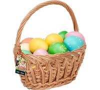 KOTARBAU® Panier en osier avec anse Enfants Panier de Pâques avec anse Petit ovale 230 x 200 mm Panier de Pâques en osier Petits paniers de Pâques Panier tressé avec anse Petit panier de Pâques Panier