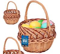 KOTARBAU® Panier en osier avec anse - Pour enfant - 290 x 220 x 200 mm - Petit panier de Pâques - Avec anse - En osier tressé