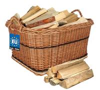 KOTARBAU® Panier Osier - 60 x 50 cm - Panier Buche Osier - avec Anse - de Rangement - Naturel - Bicolore