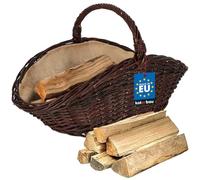 KOTARBAU® Panier Osier - 64 x 40 x 39 cm - Panier Buche Osier - avec Anse - de Rangement - Naturel - Brun Foncé