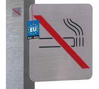 KOTARBAU® Panneau Interdiction de fumer 7 x 7 cm Carré Acier inoxydable Panneau Interdiction de fumer Autocollant Non-fumeur Panneau Interdiction de fumer Autocollant Non-fumeur Interdiction de fumer