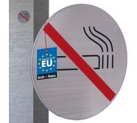 KOTARBAU® Panneau Interdit de fumer ⌀ 7 cm Rond Acier inoxydable Panneau Interdit de fumer Autocollant Non-fumeur Panneau Interdiction de fumer Autocollant Non-fumeur Interdiction de fumer
