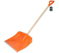 KOTARBAU® Pelle À Neige 45 cm avec Manche en Bois Pelle en Plastique Renforcé avec Raccords en Métal avec Manche Ergonomique Orange 136 cm