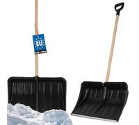 KOTARBAU® Pelle À Neige 54 cm avec Manche en Bois Pelle en Plastique Renforcé avec Raccord en Métal avec Manche Ergonomique Noir 120 cm