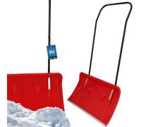 KOTARBAU® Pelle à neige avec roues Pelle à neige 80 cm Bac à neige avec bord profilé en aluminium Pelle à neige avec poignée métallique Practical Rouge Déneigeur