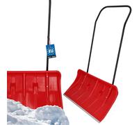 KOTARBAU® Pelle à neige avec roues Pelle à neige 80 cm Bac à neige avec bord profilé en aluminium Pelle à neige avec poignée métallique Rouge Chasse-neige