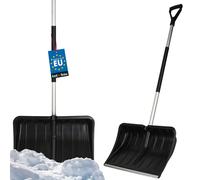 KOTARBAU® Pelle à neige Pelle à neige 54cm avec manche aluminium Renforcé lame plastique avec ferrure métallique avec poignée ergonomique Noir 136 cm