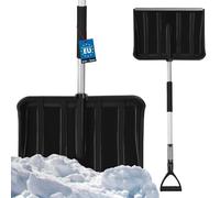 KOTARBAU® Pelle à neige plastique 40 x 50 cm Pelle à neige avec manche télescopique ergonomique en aluminium 122 - 156 cm Noir Pelle à neige Outils de déneigement Pelle à neige Pelle à neige