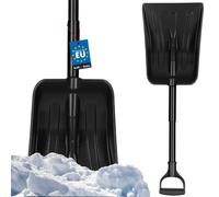 KOTARBAU® Pelle à neige pour la voiture 25,5 x 34 cm plastique noir pelle à neige avec manche aluminium 80 cm bêche pliante pelle à neige pelle de jardin
