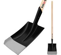KOTARBAU® Pelle à sable robuste 295 x 245 mm Pelle de jardin pour tige de 38 mm de diamètre Pelle en acier pour ramasser les matériaux en vrac AVEC PILE EN BOIS