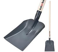 KOTARBAU® Pelle robuste 270 x 244 mm - Pelle de jardin pour un diamètre de manche de 38 mm - Pelle en acier pour le ramassage de matériaux en vrac AVEC MANNE EN BOIS