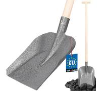 KOTARBAU® Pelle robuste 285 x 230 mm Pelle de jardin pour tige de 38 mm de diamètre Pelle en acier pour ramasser les matériaux en vrac AVEC PILE EN BOIS