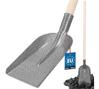 KOTARBAU® Pelle robuste pour tranchées de câbles 270 x 183 mm Pelle de jardin pour tige de 38 mm de diamètre Pelle en acier pour ramasser les matériaux en vrac AVEC BOIS