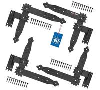 KOTARBAU® Penture équerre 250 x 230 mm avec Gond 4 x Charnière d'angle Charnière de volet Charnière de porte Charnière de fenêtre Enduite de poudre Noire