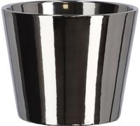 KOTARBAU® Petit pot de fleurs en céramique ⌀ 11 cm Émaillé Argent Brillant