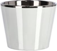 KOTARBAU® Petit pot de fleurs en céramique ⌀ 11 cm Émaillé Blanc Brillant