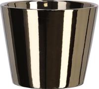 KOTARBAU® Petit pot de fleurs en céramique ⌀ 11 cm Glacé Or Brillant