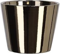 KOTARBAU® Petit pot de fleurs, en céramique, diamètre : 11 cm, émaillé, doré brillant