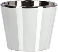 KOTARBAU® Petit pot de fleurs en céramique émaillé brillant Ø 11 cm (1 pièce, blanc)