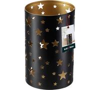 KOTARBAU® Photophore Étoiles Métal Noir ⌀ 9 cm Hauteur 15 cm Acier ajouré Photophores Décoration de table Porte-photophores Grandes bougies chauffe-plat Métal Décoration de Noël