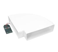 KOTARBAU® Pièce de déviation - 110 mm x 55 mm - Coude horizontale à 90° - Connecteur de canal carré - Pour conduit d'air - En plastique - Blanc, 60 x 204 cm