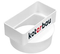 KOTARBAU® Pièce de transition de canal plat vers tube rond Ø 100 mm Connecteur rectangulaire 110 x 55 cm Blanc Pièce de dérivation système de ventilation canal d'évacuation Connecteur de canal en