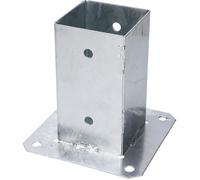 KOTARBAU® Support Poteau a Visser 80 x 80 mm Carré Manchon de Sol Support de Poteau Ancre de Poteau en Acier Galvanisé à Chaud Argent Support Poteau Bois Fixation Poteau Bois