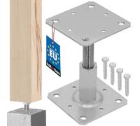KOTARBAU® Pied Réglable - Support de Poteau - Acier Galvanisé - 110 x 110 mm - Argent - Pied de Poteau Reglable - 90-150 mm