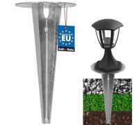 KOTARBAU® Piquet à enfoncer pour éclairage de jardin - Diamètre : 150 mm - En acier galvanisé - Piquet de terre - Ancrage au sol - Support de sol encliquetable pour lampes de jardin - Douille de sol