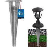 KOTARBAU® Piquet de terre Douille à enfoncer pour éclairage de jardin ⌀ 115 mm acier galvanisé Piquet de terre Ancre de terre Support de sol à enfoncer pour lampes de jardin Douille de sol à enfoncer