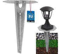 KOTARBAU® Piquet de terre Douille à enfoncer pour éclairage de jardin 190 mm acier galvanisé Piquet de terre Ancre de terre Support de sol à enfoncer pour lampes de jardin Douille de sol à enfoncer Do