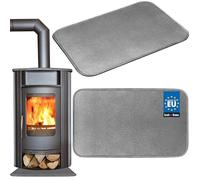 KOTARBAU Plaque de sol pour cheminée 60 x 80 cm en acier revêtu par pulvérisation - Argent vieilli