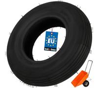 KOTARBAU® Pneu Brouette - 4.00-8 - Gomme - ⌀ 38 cm - Noir - Roue De Rechange - Pneu Remorque - Résistant - pour Chariot Jardin Bricolage