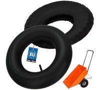 KOTARBAU® Pneu Chambre a Air Brouette - Gomme - Noir - Pneu Brouette - ⌀ 44 cm - 4PR Profil à Blocs - Chambre a Air - ⌀ 35 cm - Résistant - pour Chariot Jardinage