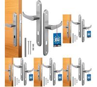 KOTARBAU poignée de porte 72 mm gauche droite serrure à embout argent garniture de porte de chambre plaque longue alu (Lot de 5)