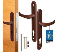 KOTARBAU® Poignée de Porte 90 mm Gauche Droite pour Cylindre Profilé Ensemble de Porte Marron Ferrure de Porte de Chambre Poignée de Porte Aluminium