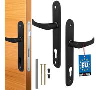 KOTARBAU® Poignée de Porte 90 mm Gauche Droite pour Cylindre Profilé Ensemble de Porte Noir Garniture de Porte Ensemble de poignées de Chambre Poignée de Porte en Aluminium
