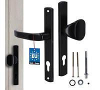 KOTARBAU® Poignée de porte - 90 mm - Plaque longue - Noir - Cylindre profilé pour portes