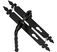 KOTARBAU® Poignée de Porte 90 mm PZ - Décorative - Noir - Universel - Pour Intérieur et Extérieur - Fer Forgé - Résistant à la Rouille