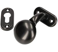 KOTARBAU® Poignée de porte avec rosace ovale - En métal - Forme sphérique - Pour portes et portails - Noir