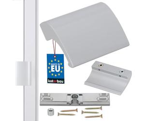 KOTARBAU Poignée de porte de balcon en aluminium argenté - Griffe de porte de balcon - Griffe de porte de terrasse - Griffe de fermeture de porte de fumeur - Griffe universel de tirage