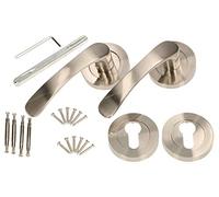 KOTARBAU® Poignée de porte en satin nickel PZ - Cylindre profilé universel