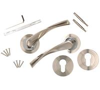 KOTARBAU® Poignée de porte en satin PZ - Cylindre profilé universel