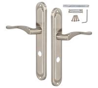 KOTARBAU® Poignée de porte intérieure de WC - 72 mm - En satin - Plaque longue - Poignée de porte de chambre - Poignée de porte pour portes intérieures - Poignée de porte classique