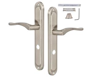 KOTARBAU® Poignée de porte intérieure de WC - 72 mm - En satin - Plaque longue - Poignée de porte de chambre - Poignée de porte pour portes intérieures - Poignée de porte classique