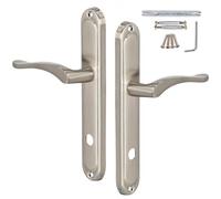 KOTARBAU® Poignée de porte intérieure de WC 90 mm en satin - Poignée de porte longue - Serrure de porte de chambre - Poignée de porte pour portes intérieures - Poignée de porte classique