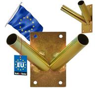 KOTARBAU® Porte-drapeau Double à Visser Montage Mural Galvanisé à Chaud Or