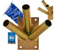 KOTARBAU® Porte-drapeau Triple à Visser Montage Mural Galvanisé à Chaud Or