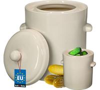 KOTARBAU® Pot à choucroute Pot à choucroute 10L Pot en terre cuite avec couvercle Pot en pierre Fermentation Tonneau à choucroute en grès Pot à rhum Pot en pierre Récipient à kimchi Céramique Pot en g